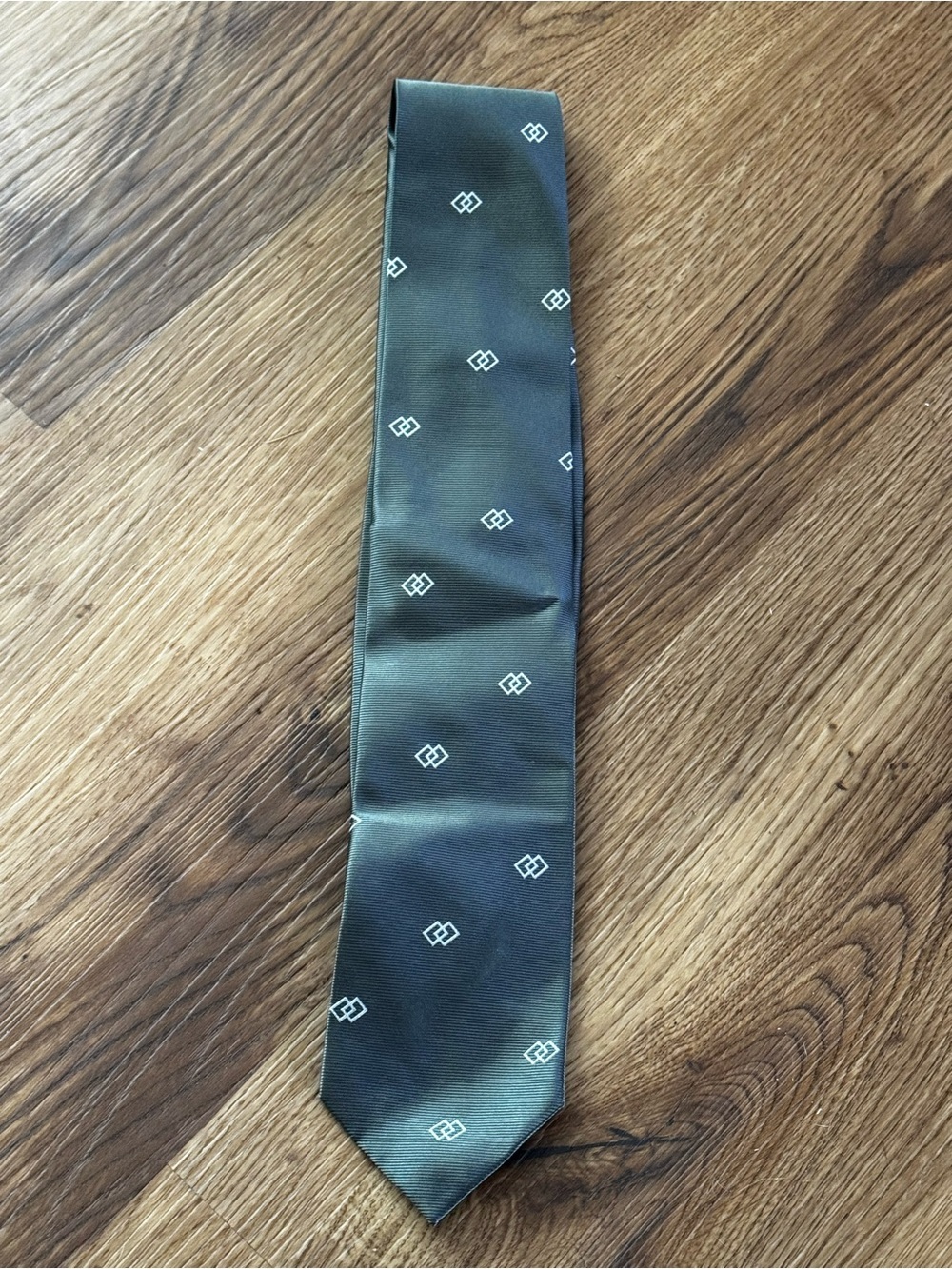 Jos. A. Bank Olive Green Tie with Small Geometric Motif